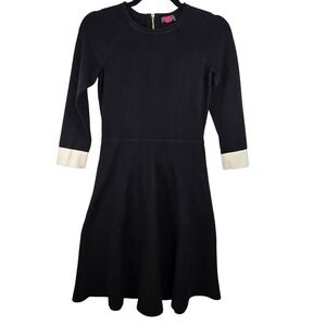 Vince Camuto‎ Black Fit & Flare Bracelet Sleeve Sweater Dress Women's Size XS